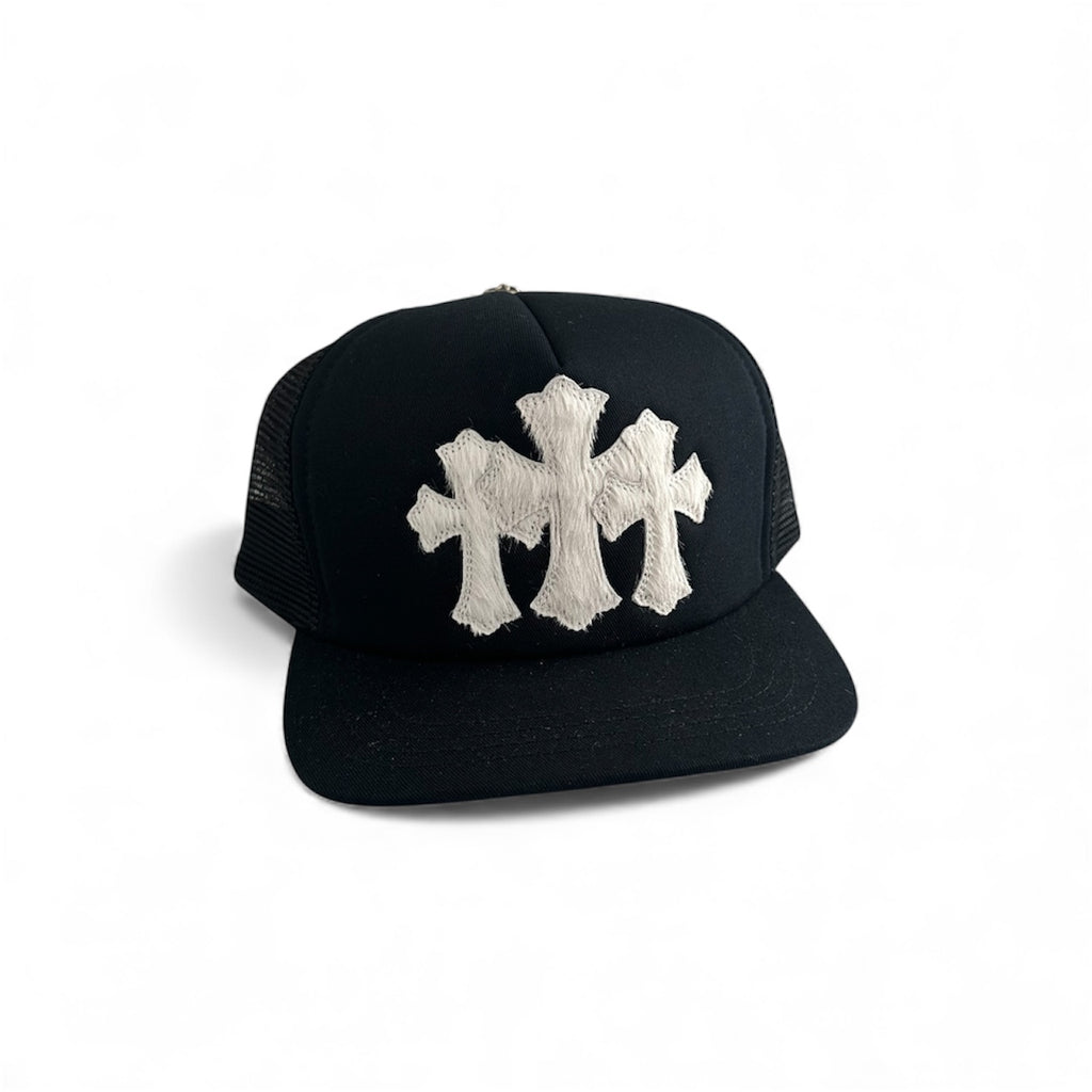 Chrome Hearts Triple Cross Patch Pony Hair Hat