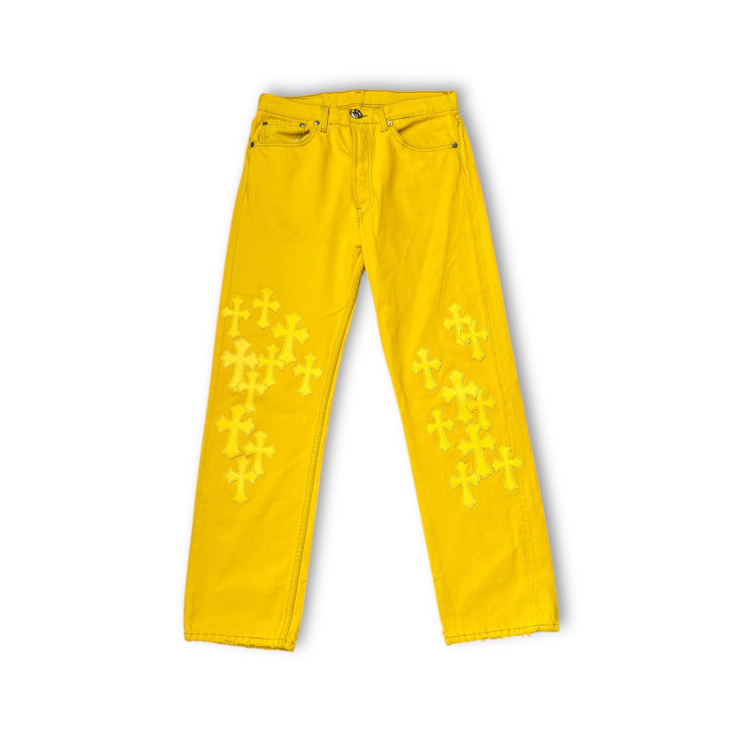 Chrome Hearts Yellow Cross Patch Levi Denim