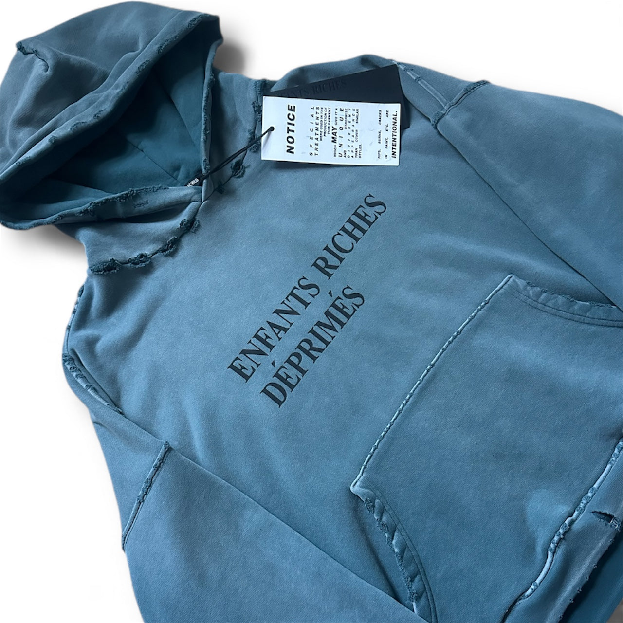 ERD Distressed Blue Logo Hoodie