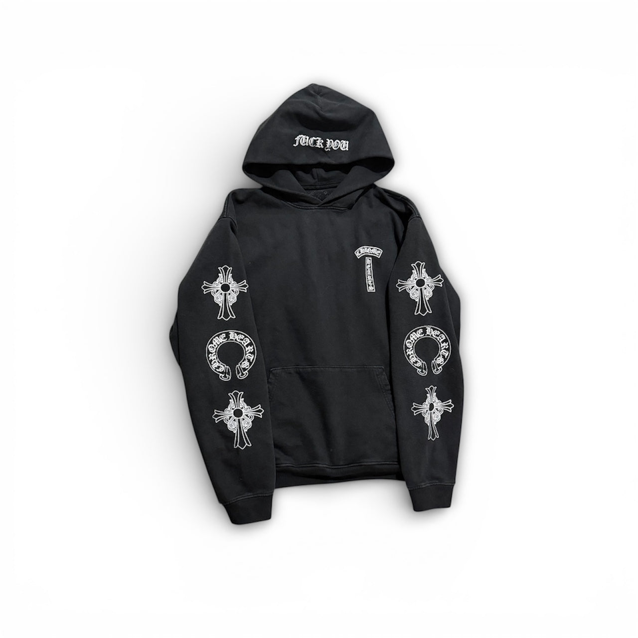 Chrome Hearts T Bar F*CK YOU Faded Vintage Hoodie