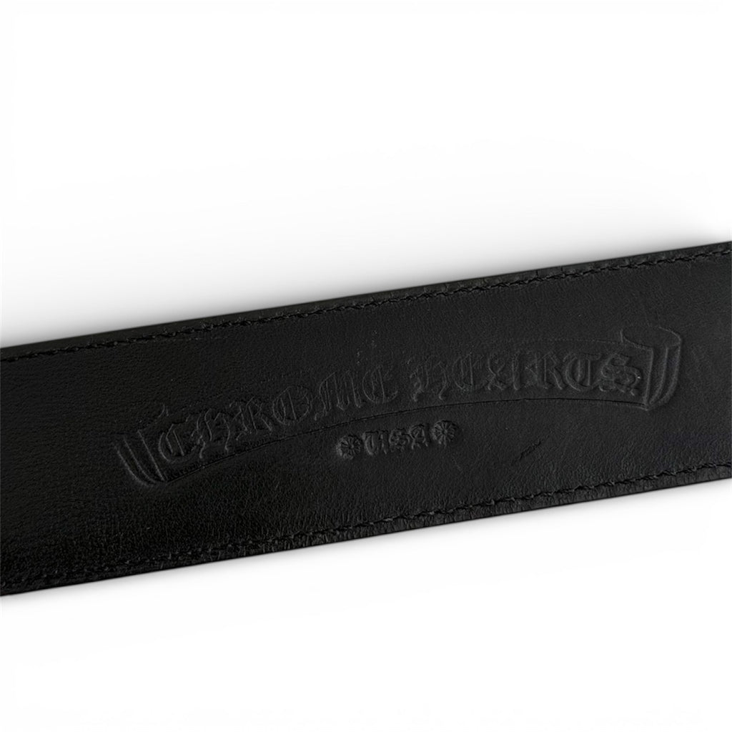Chrome Hearts Black Leather Belt Strap