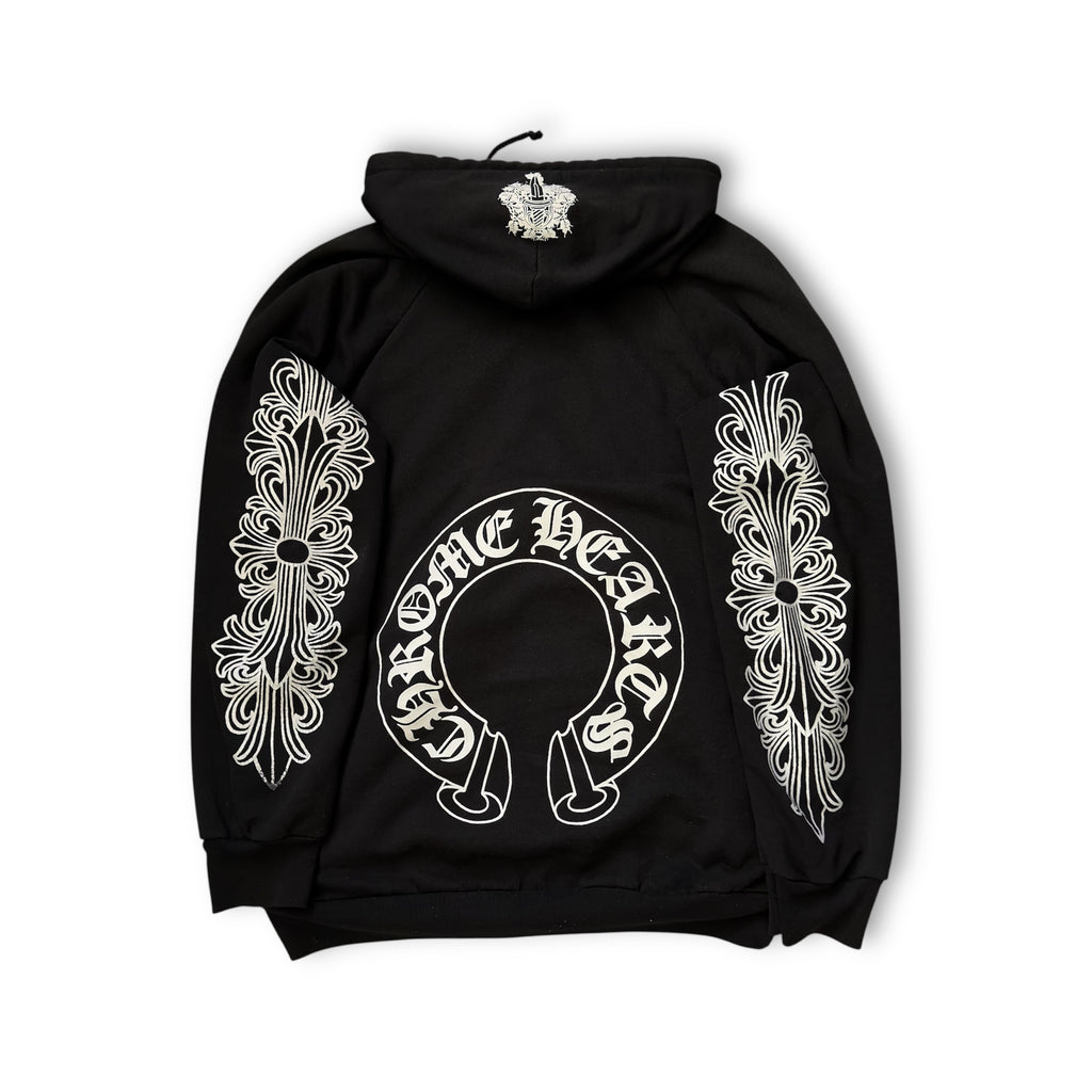 Vintage Chrome Hearts Thermal Lined Floral Horseshoe Zip Up
