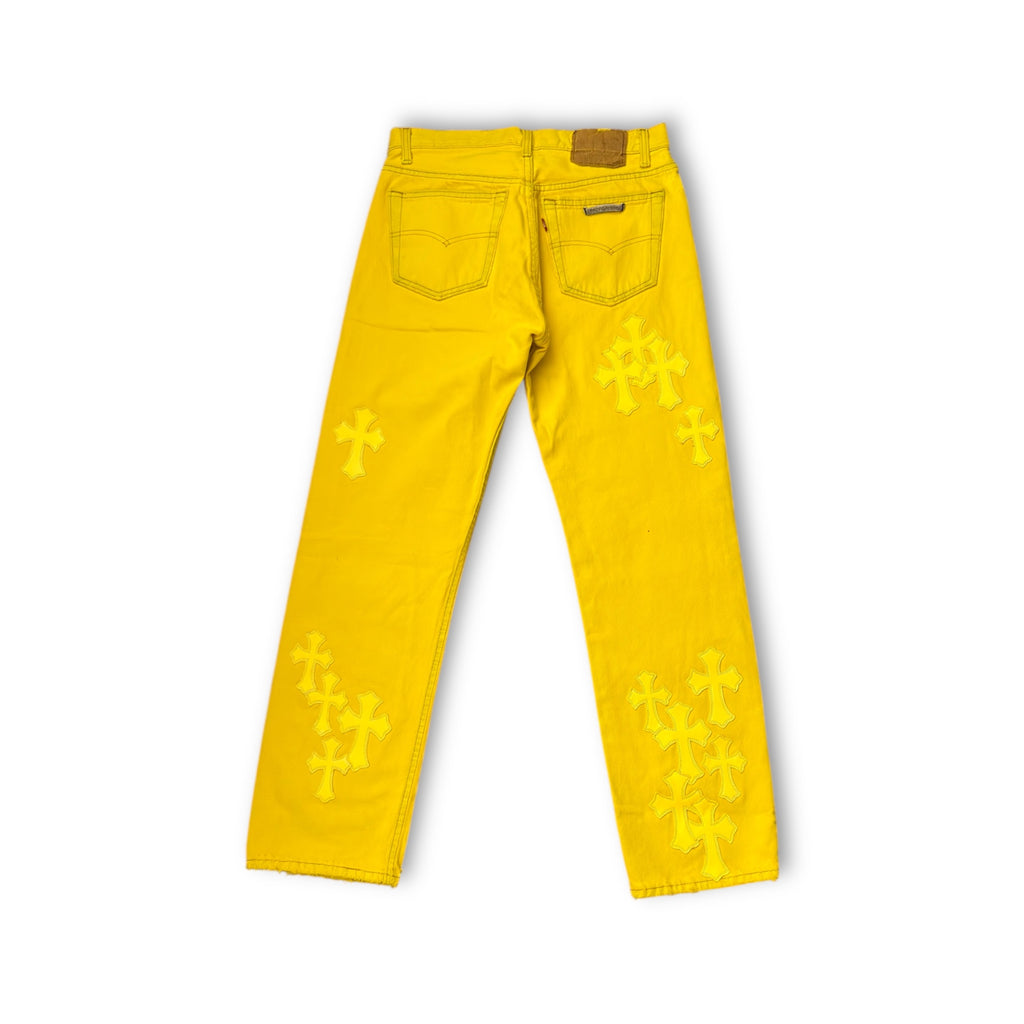 Chrome Hearts Yellow Cross Patch Levi Denim