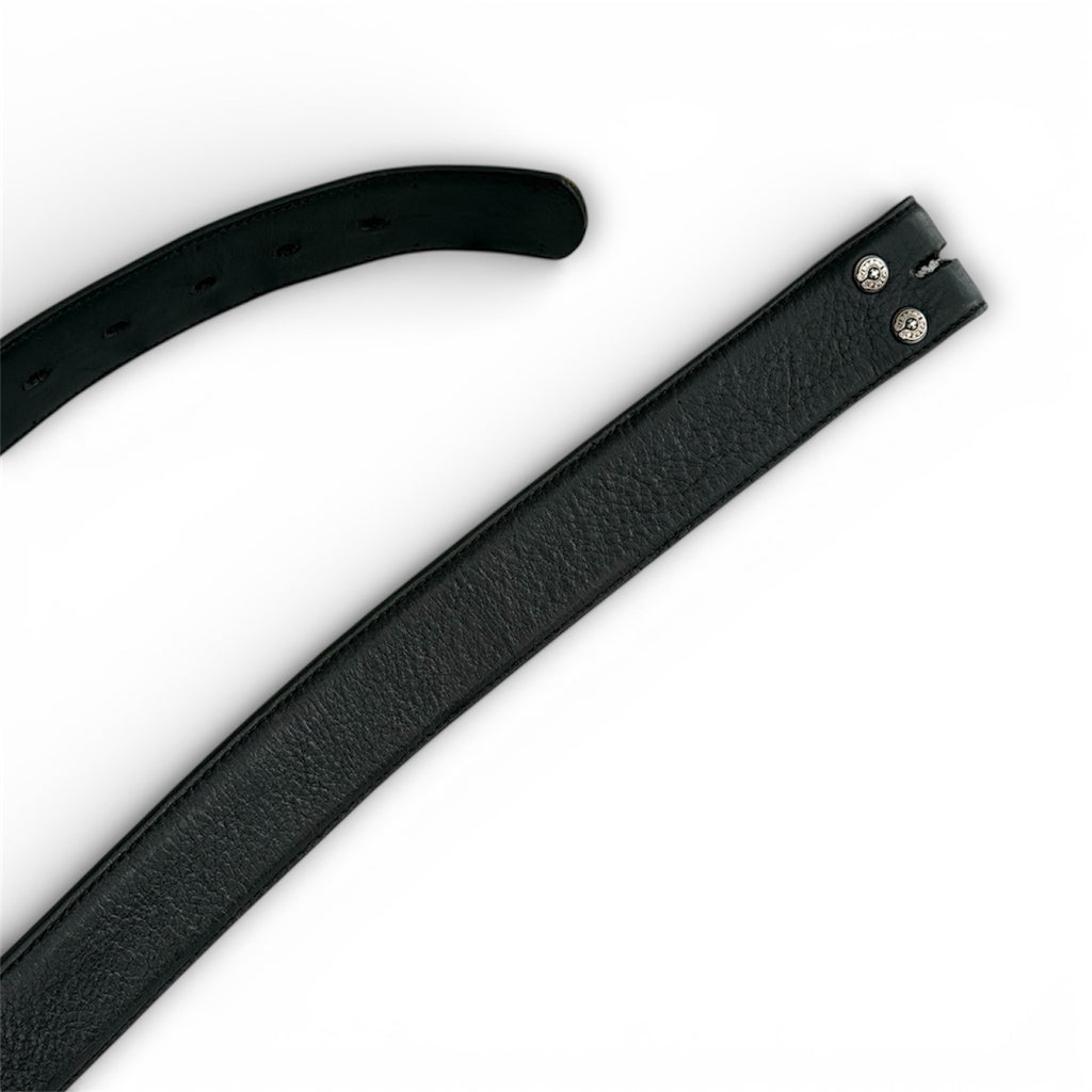 Chrome Hearts Black Leather Belt Strap