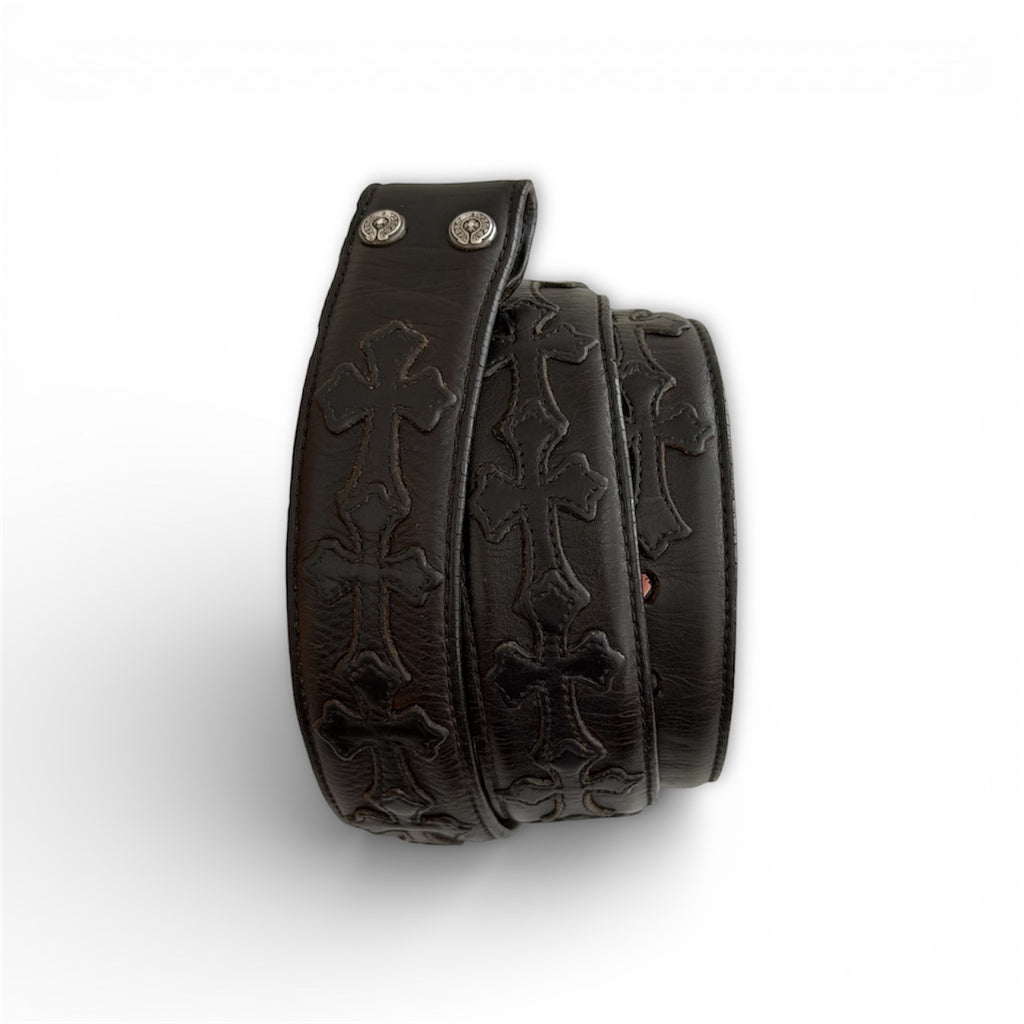Chrome Hearts Flooded Patch Leather Cemetery Belt Strap