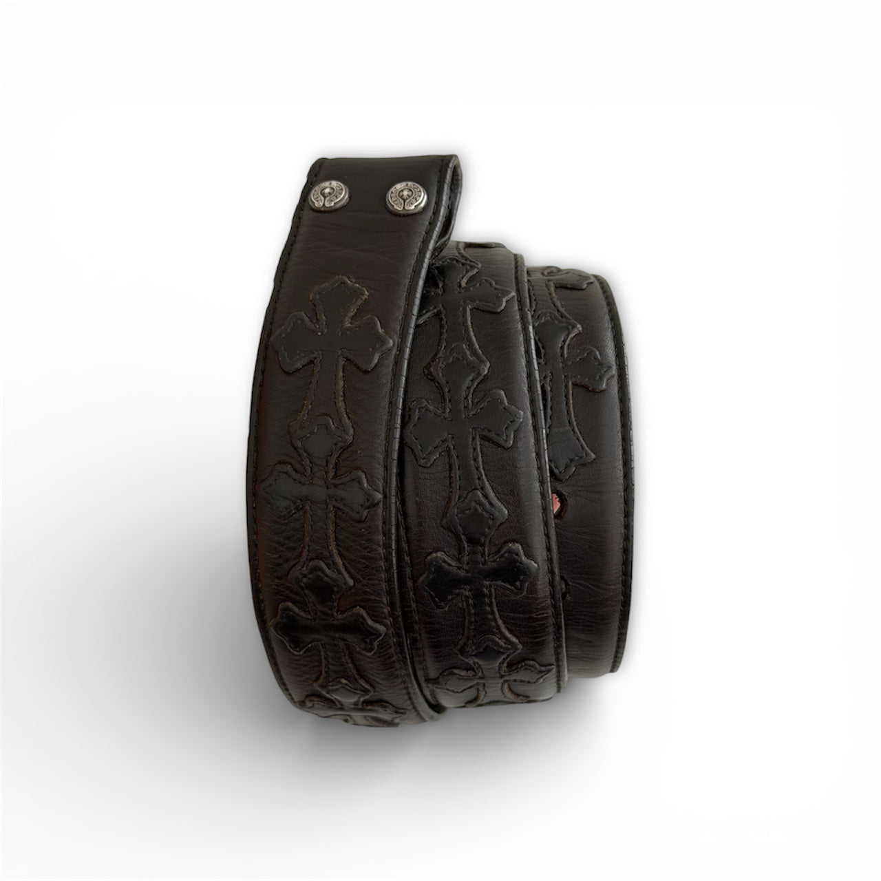 Chrome Hearts Flooded Patch Leather Cemetery Belt Strap