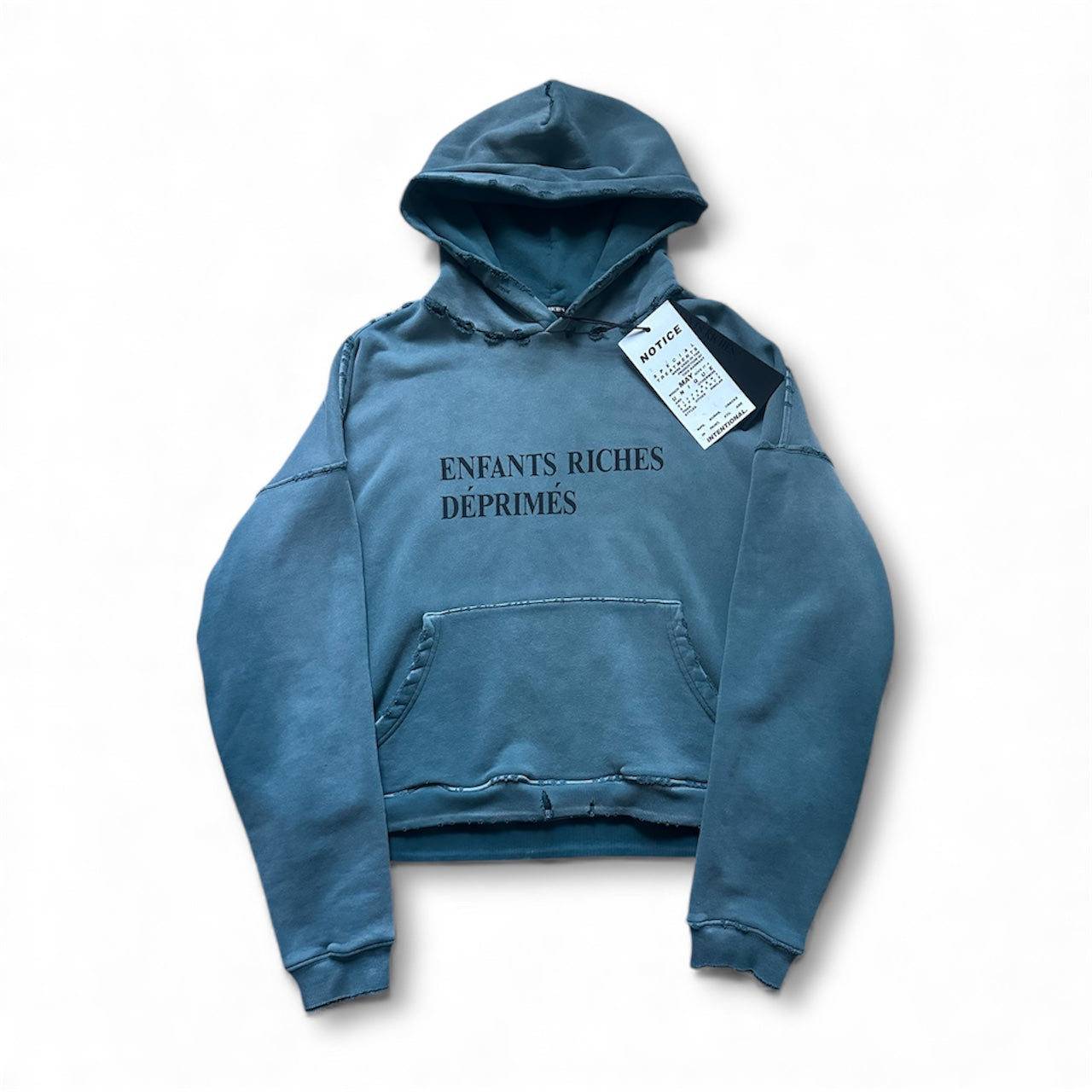 ERD Distressed Blue Logo Hoodie