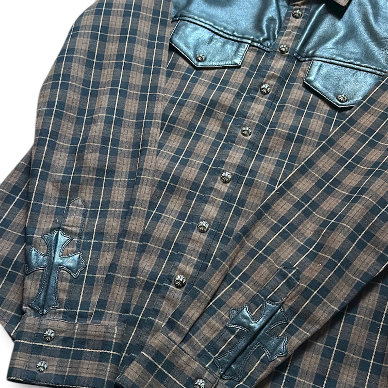Chrome Hearts Leather Cross Patch Flannel