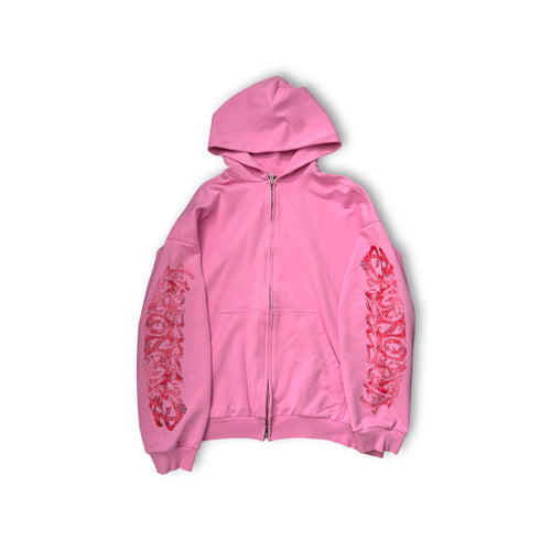 Balenciaga Pink Off Shore Zip Up Hoodie